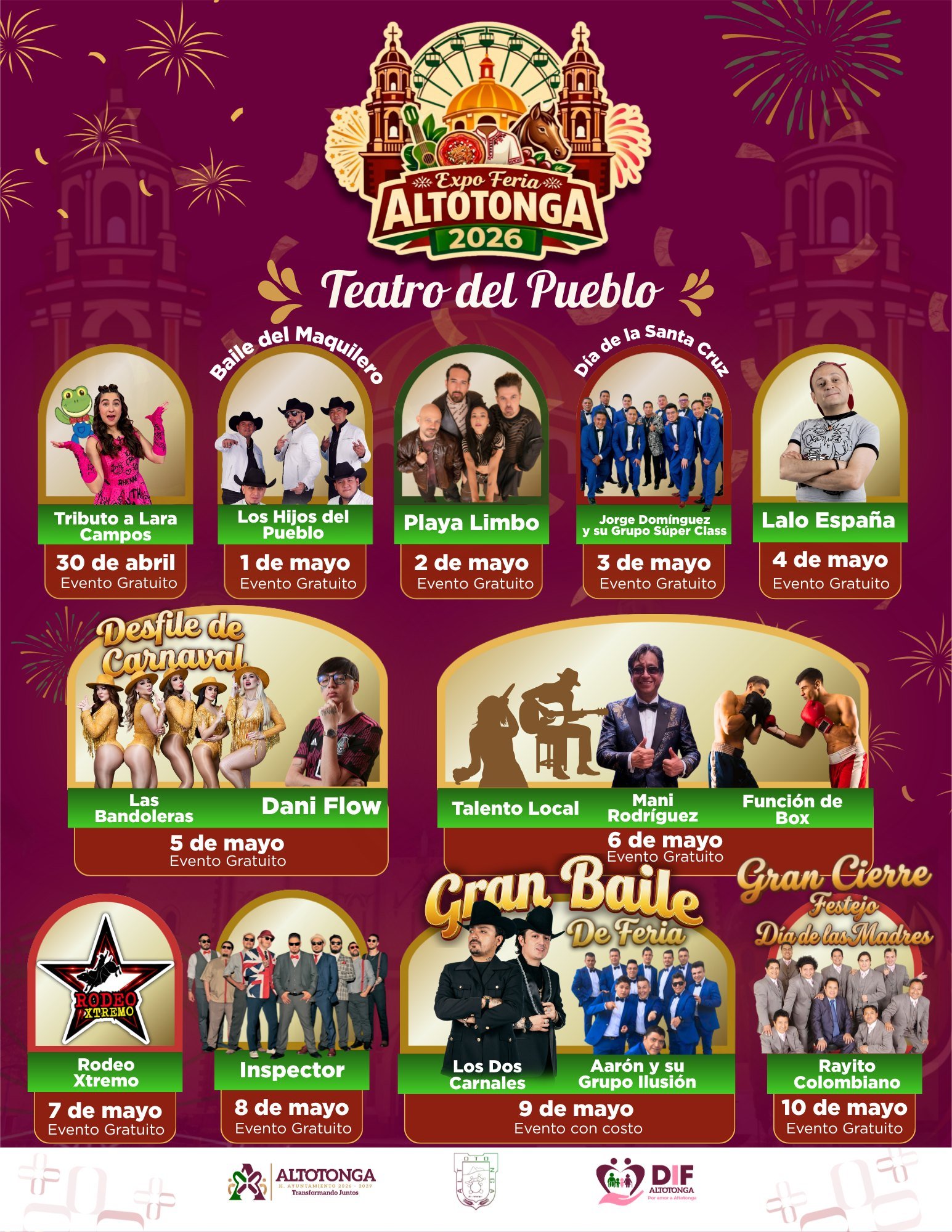 Cartelera Expo Feria Altotonga 2026